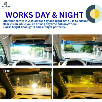 Day & Night Car Anti-Glare Sun Visor | Night Driving & Sun Protection Glasses for Cars