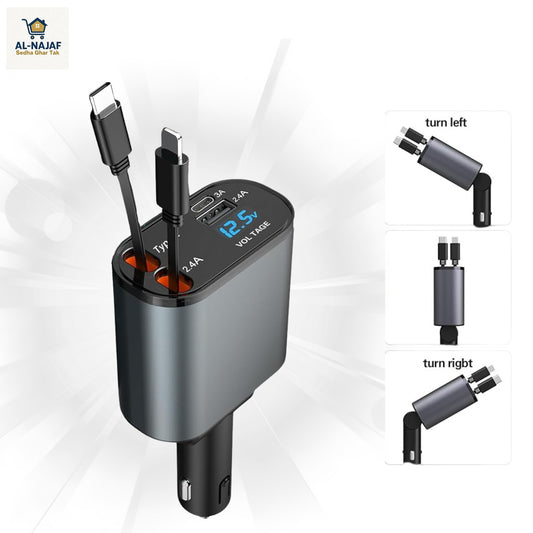 4in1 Retractable Car Charger
