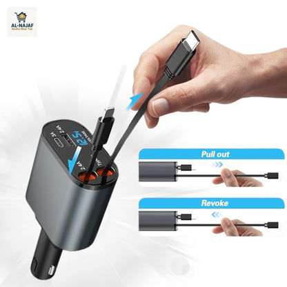 4in1 Retractable Car Charger